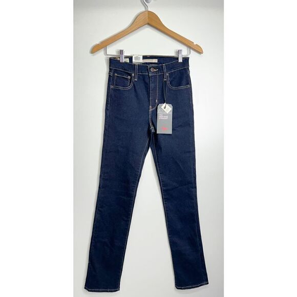 Levi’s Pants Womens High Rise Straight‎ Leg Jeans Dark Wash Size 26x30 NWT - Picture 1 of 6